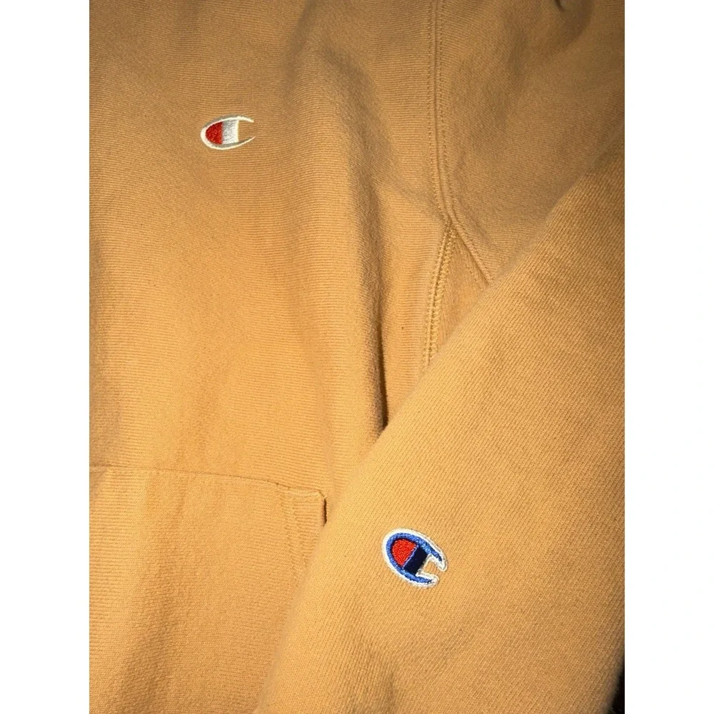 Champion‎ Reverse Weave Pullover Hoodie Sweatshirt Men's Small Tan